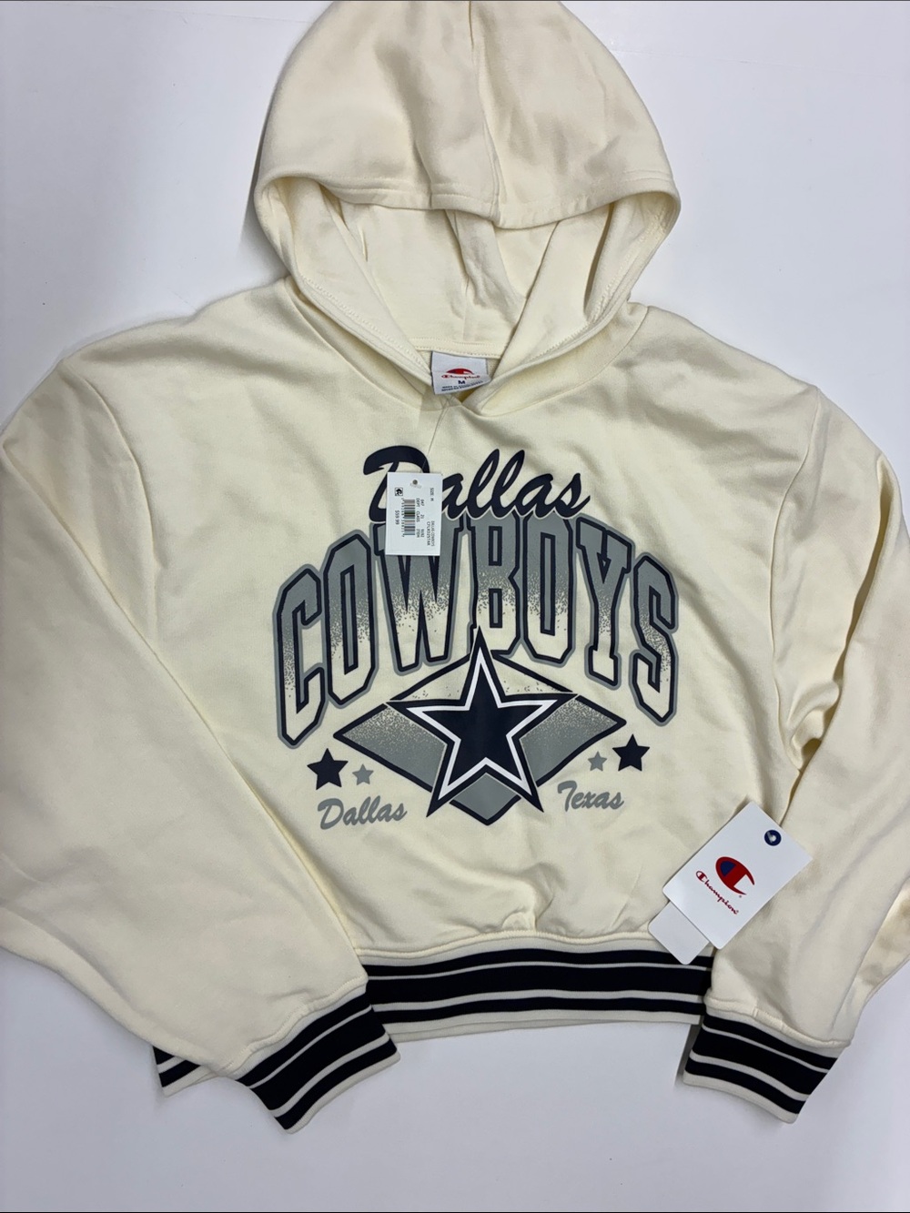 NEW Champion NFL Officially Licensed Dallas Cowboys Cropped Sweatshirt Size L